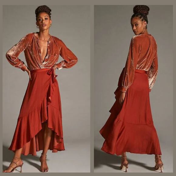 NWT Anthropologie Maeve Boho Wrap Maxi Skirt - PM - Picture 1 of 4